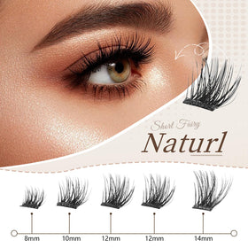 Close-up of CoFier individual lash clusters in various lengths