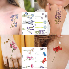 Close-up of COKTAK Lavender Temporary Tattoo design