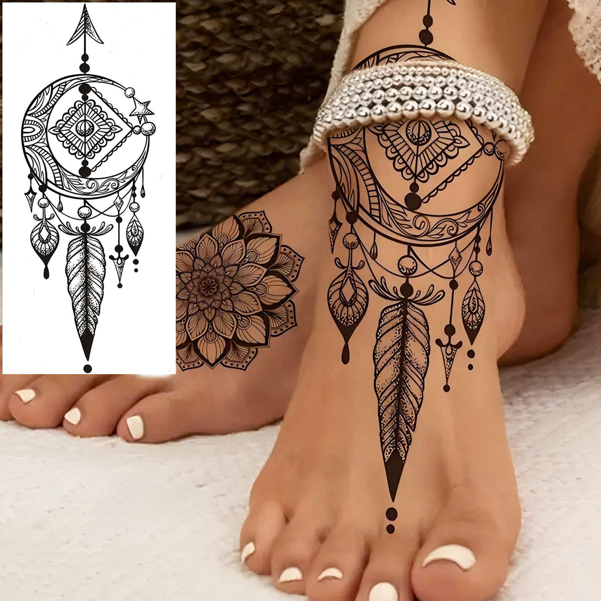 Close-up of COKTAK temporary tattoo application process