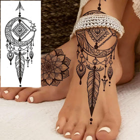 Close-up of COKTAK temporary tattoo application process
