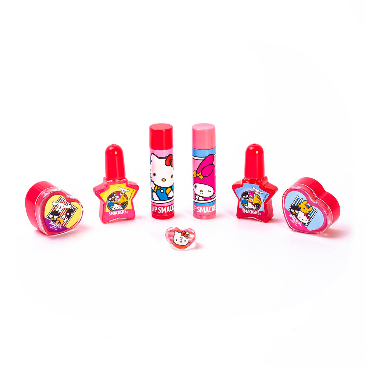 Close-up of colourful nail polish from Lip Smacker Hello Kitty kit