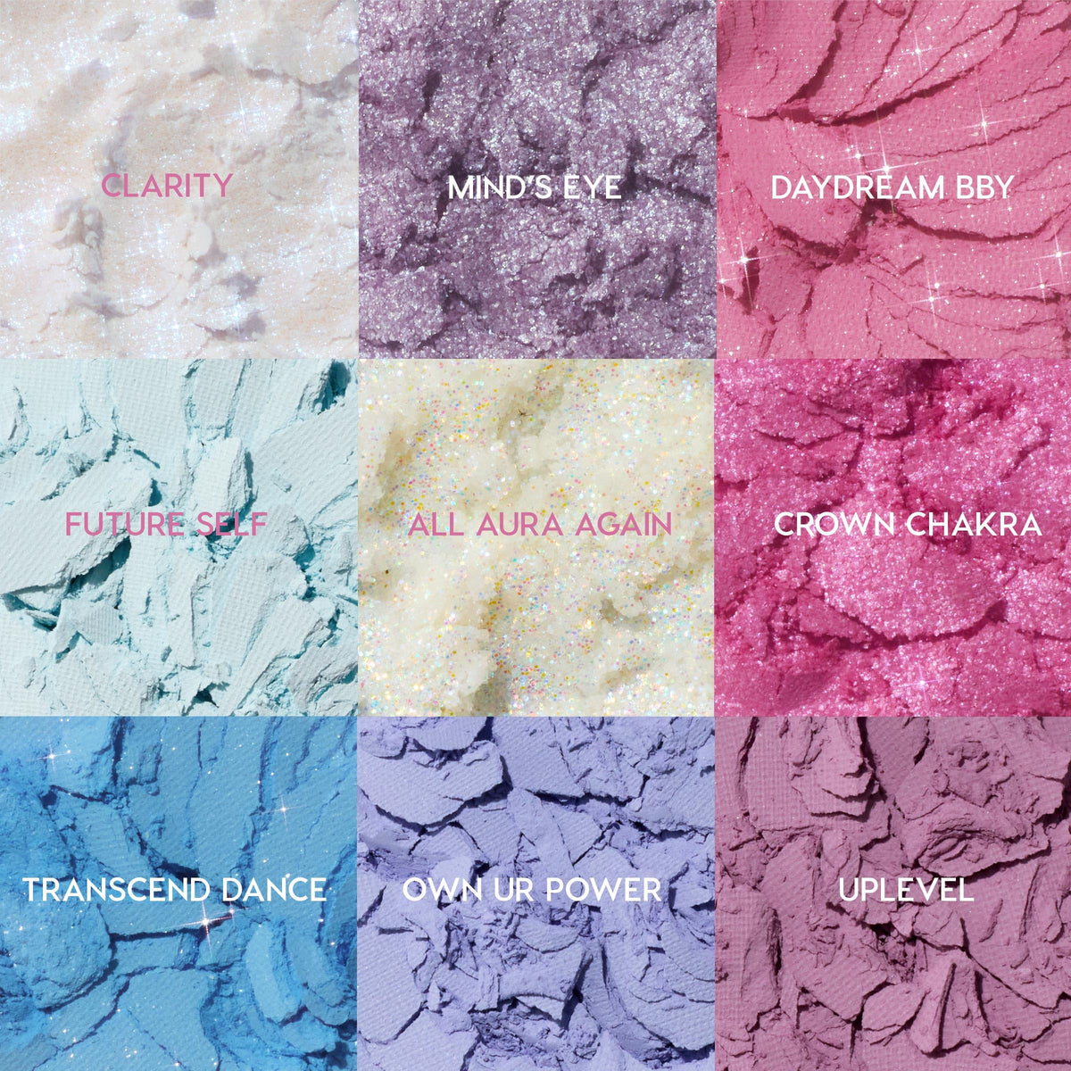 Close-up of ColourPop Eyeshadow Palette with matte and metallic finishes