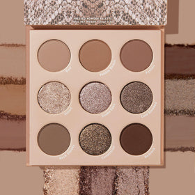 Close-up of ColourPop That's Taupe palette showing silver taupe shade