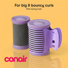 Close-up of Conair hot rollers showing different sizes