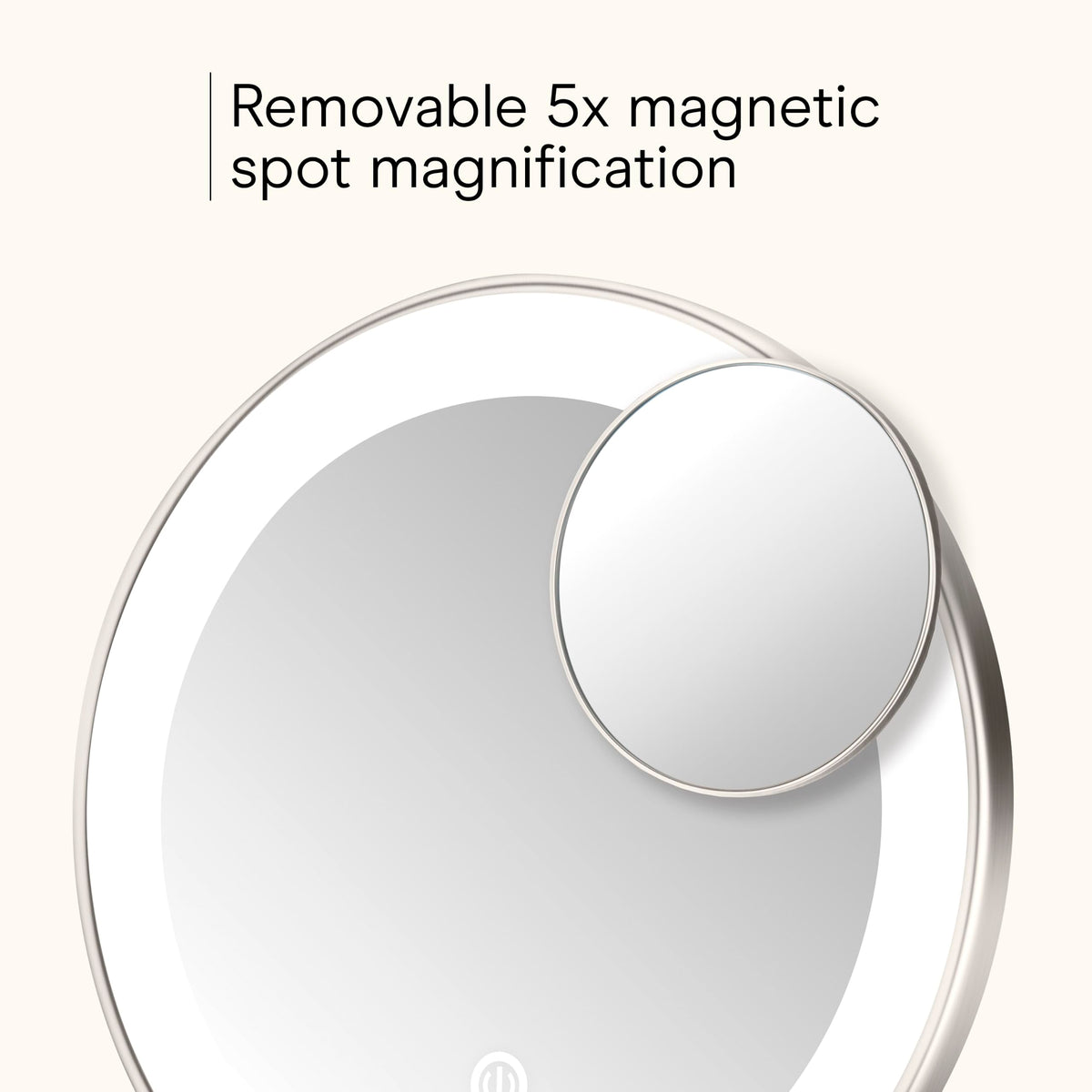 Close-up of Conair Lighted Makeup Mirror 5X magnification spot
