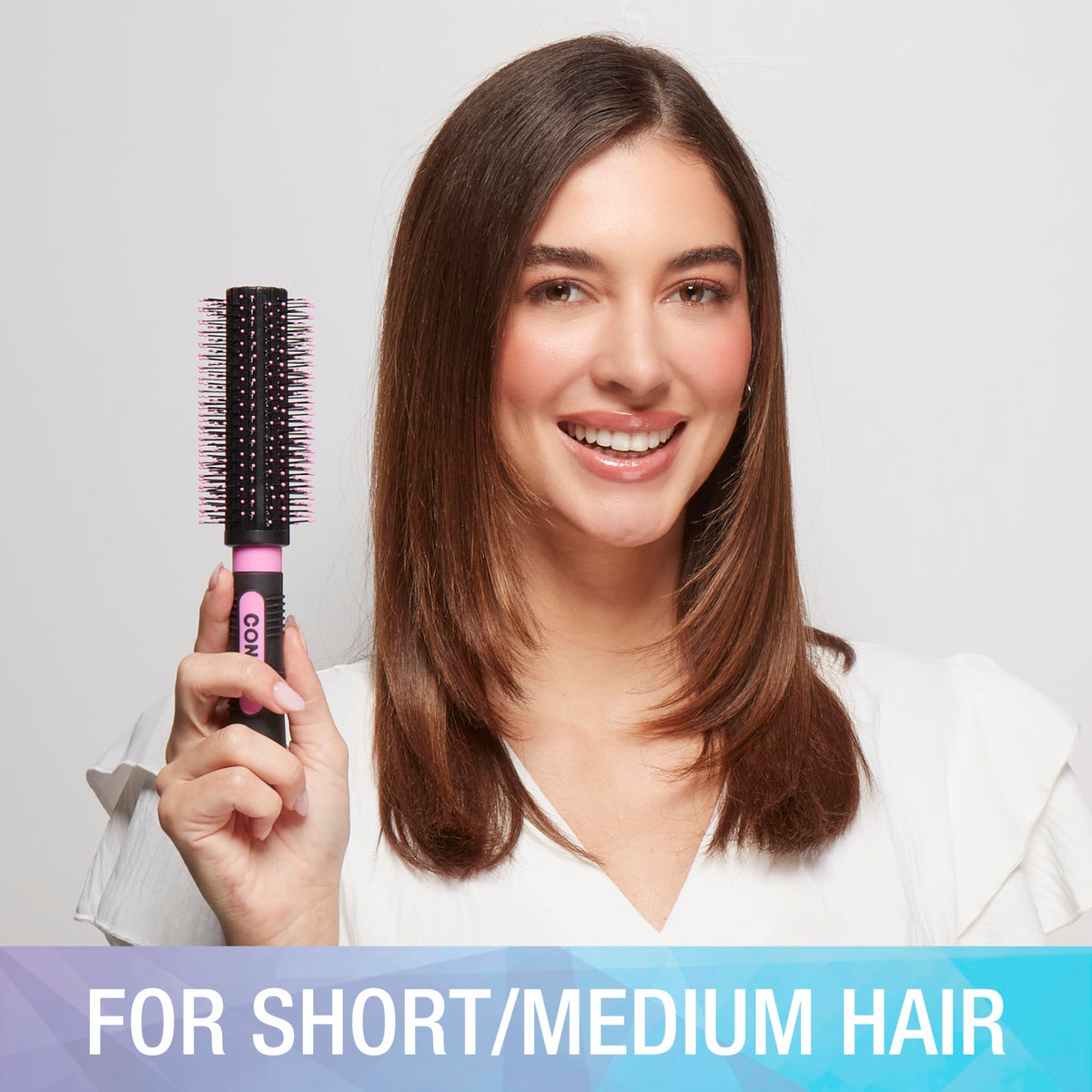 Close-up of Conair Round Hairbrush bristles