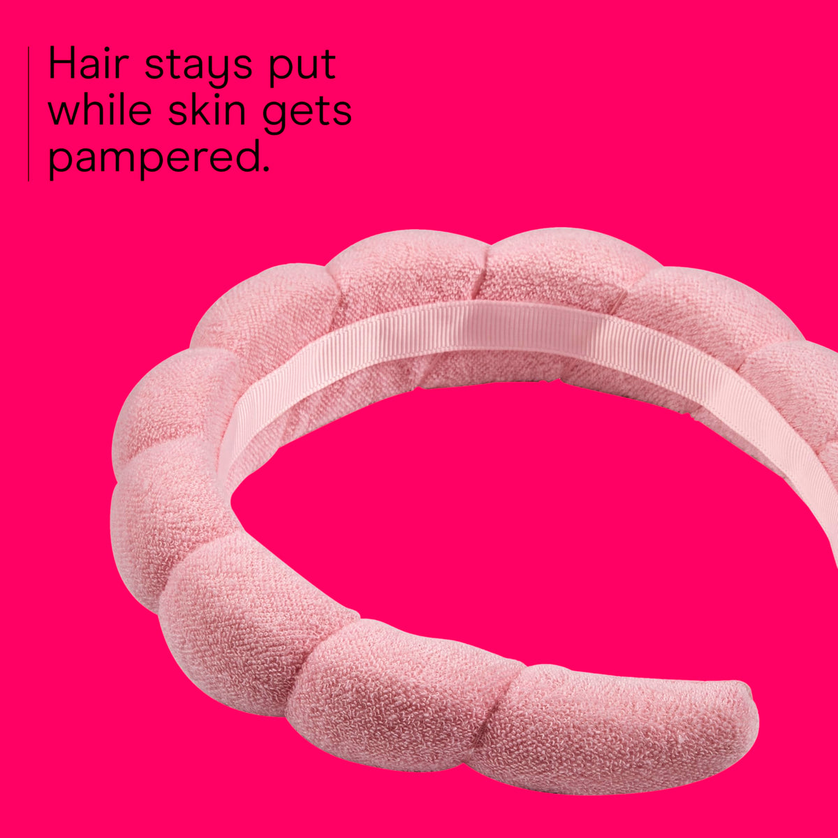 Close-up of Conair Spa Makeup and Face Washing Headband material