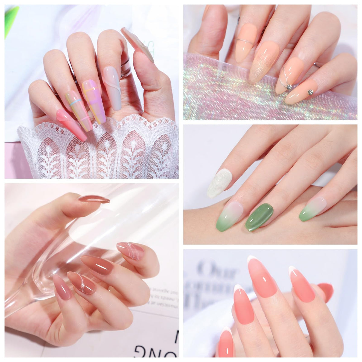 Close-up of COSCELIA jelly gel nail polish bottles
