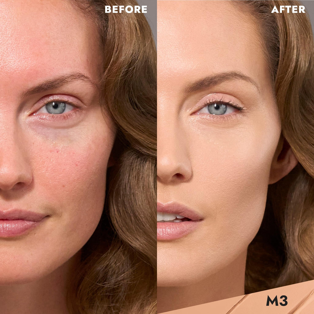 Close-up of Cover FX Total Cover Cream Foundation M3 texture on skin