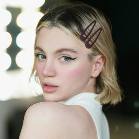 Close-up of Cptots Small Hair Barrettes dark red clip