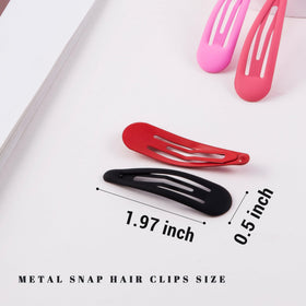 Close-up of Cptots snap hair clips in matte black