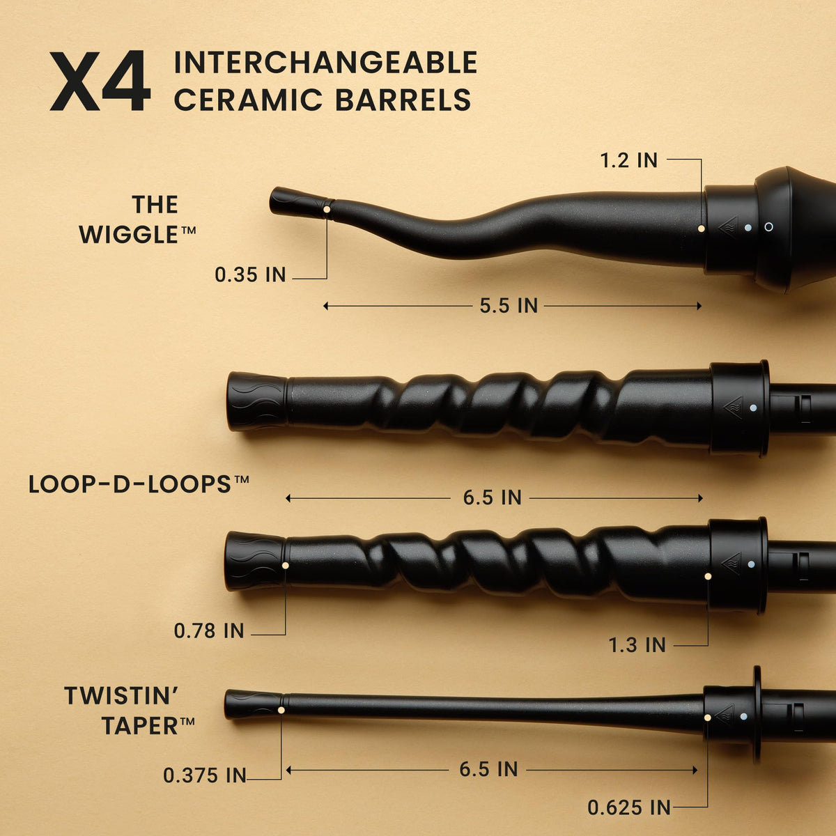 Close-up of CURLSMITH Defrizzion Curl Reviving Wand handle