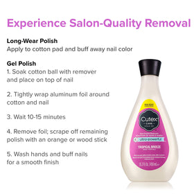 Close-up of Cutex Ultra Powerful Nail Polish Remover ingredients