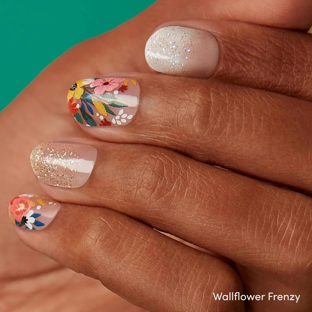 Close-up of Dashing Diva gel nail strips showing glossy finish