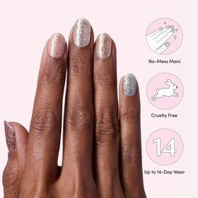 Close-up of Dashing Diva Gloss Nail Strips on nails