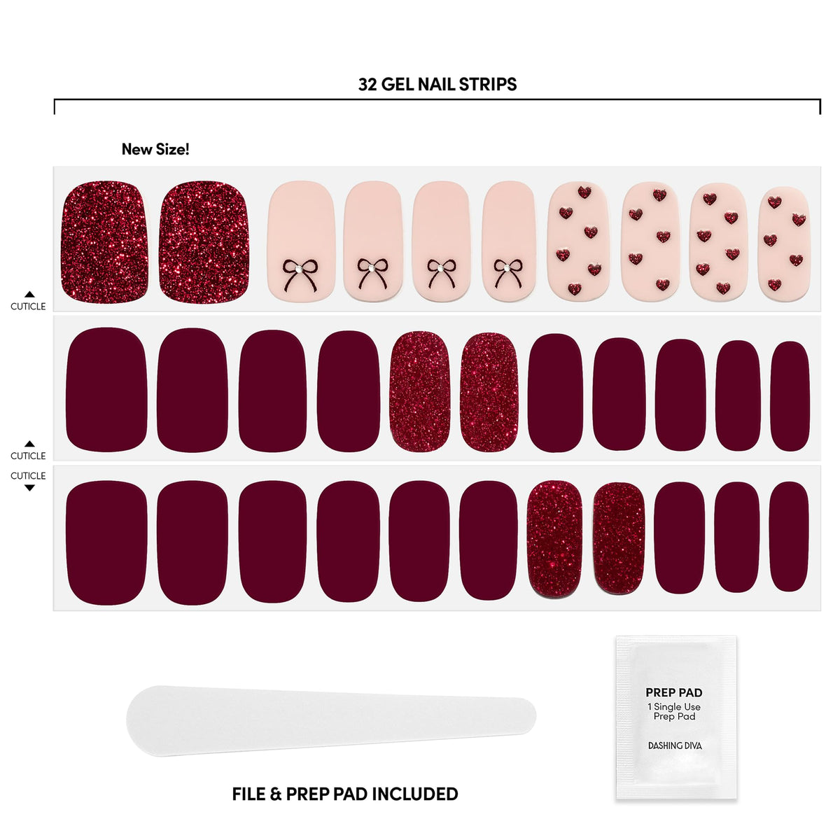 Close-up of Dashing Diva Gloss Nail Strips showing glossy finish
