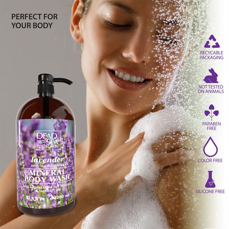 Close-up of Dead Sea Collection Lavender Body Wash pump
