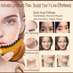 Close-up of Deepcolorpy Lymphatic Contour Face Brush showing soft bristles