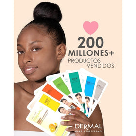 Close-up of DERMAL sheet masks with different essence types
