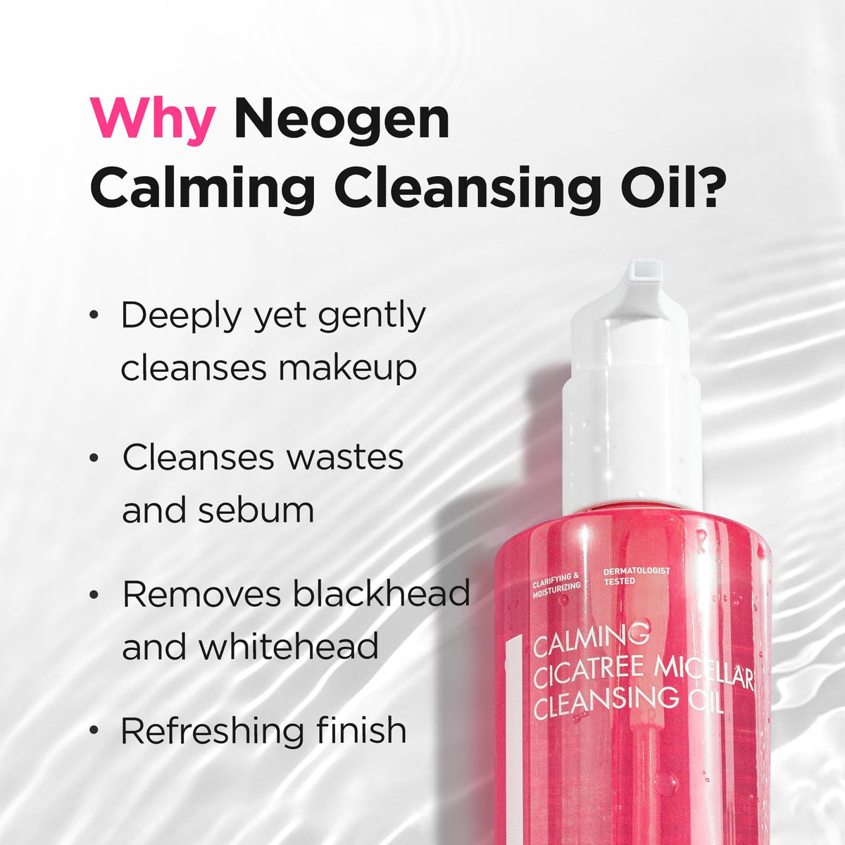 Close-up of DERMALOGY Calming Cleansing Oil texture