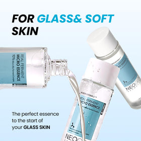 Close-up of DERMALOGY Real Ferment Micro Essence bottle
