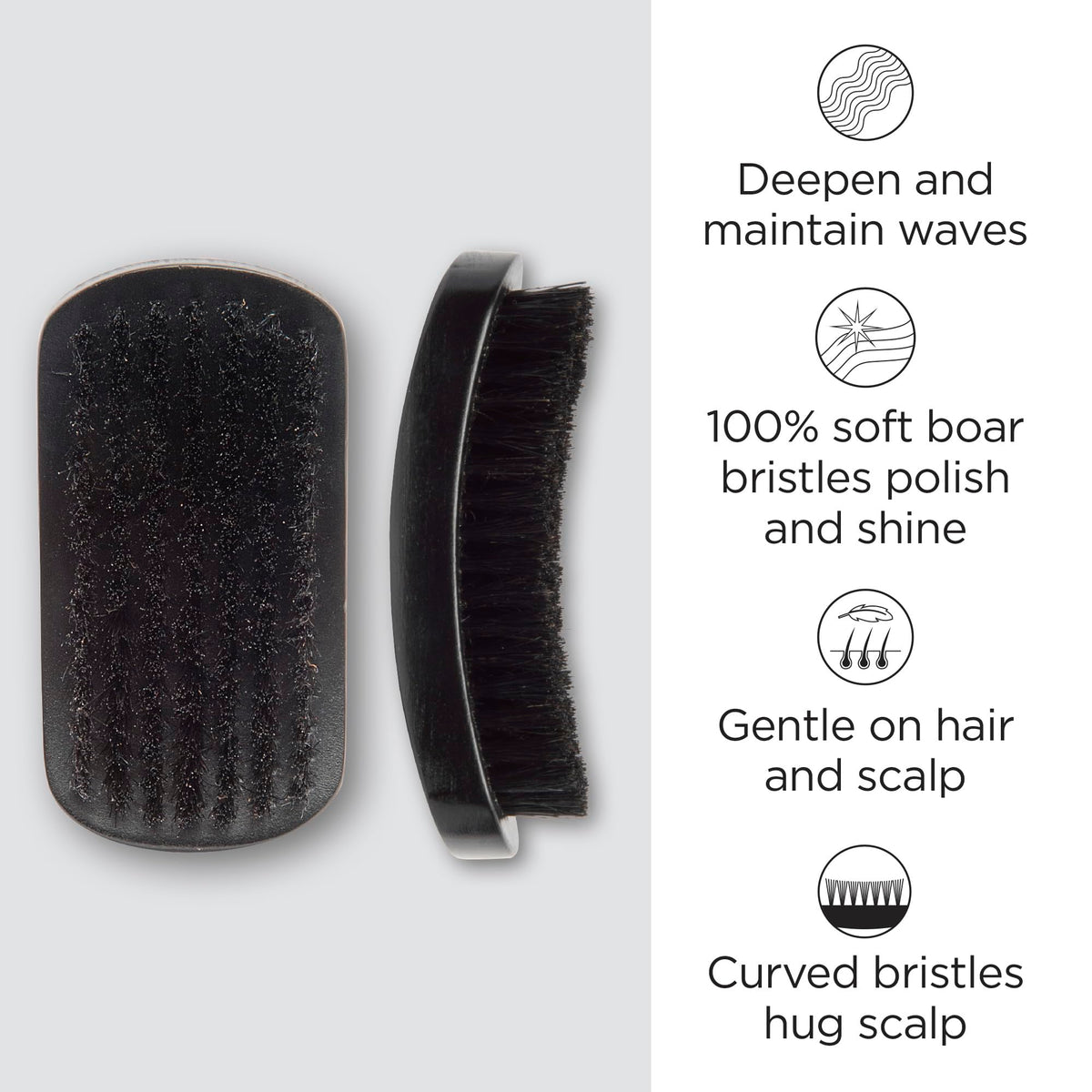 Close-up of Diane Boar Bristle Curved Brush bristles