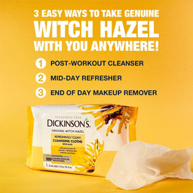 Close-up of Dickinson's Refreshingly Clean Cleansing Cloths ingredients