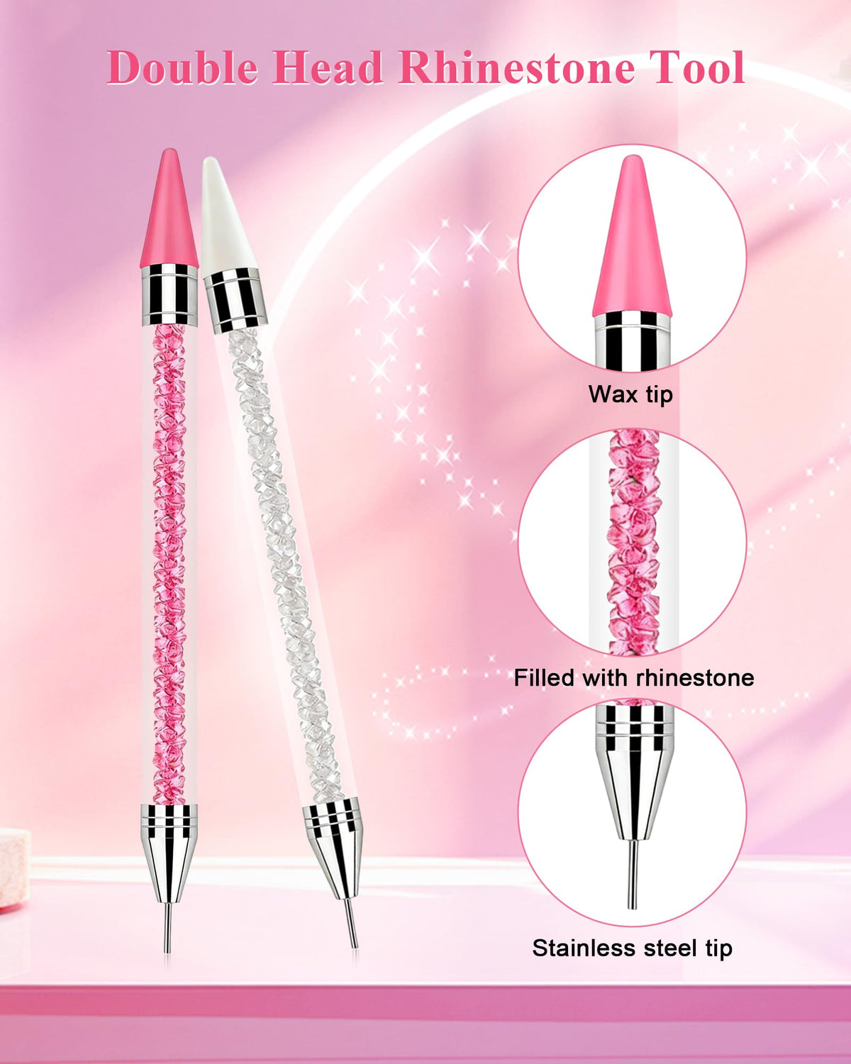 Close-up of Difenni dual-ended rhinestone picker tool