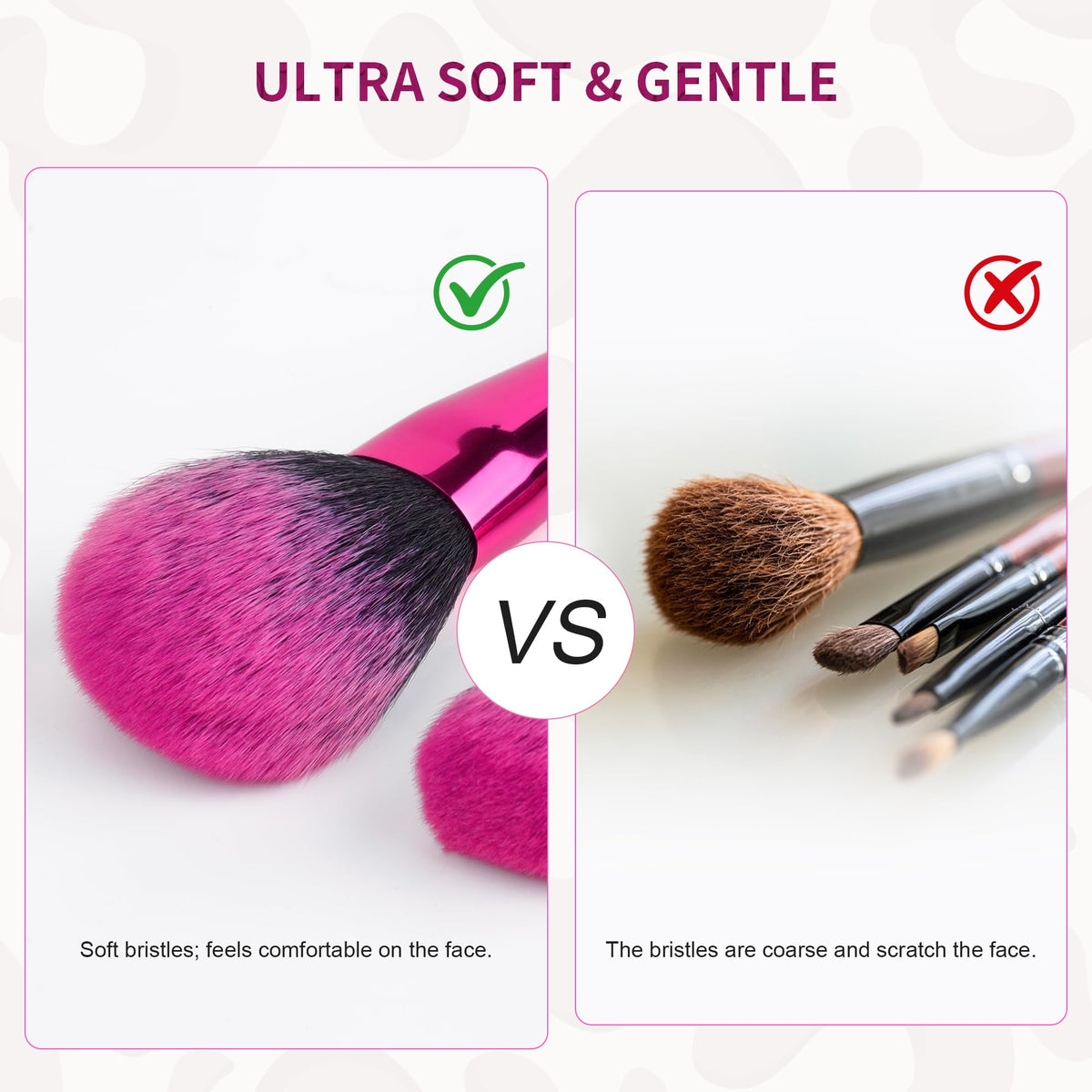 close-up of docolor pink leopard print brush handle