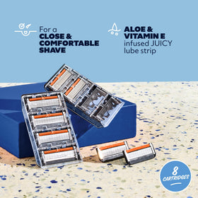 Close-up of Dollar Shave Club 6 Blade Razor Refills