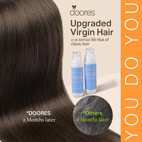 Close-up of DOORES Clip in Hair Extensions silicone weft
