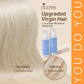 Close-up of DOORES Human Hair Extensions texture