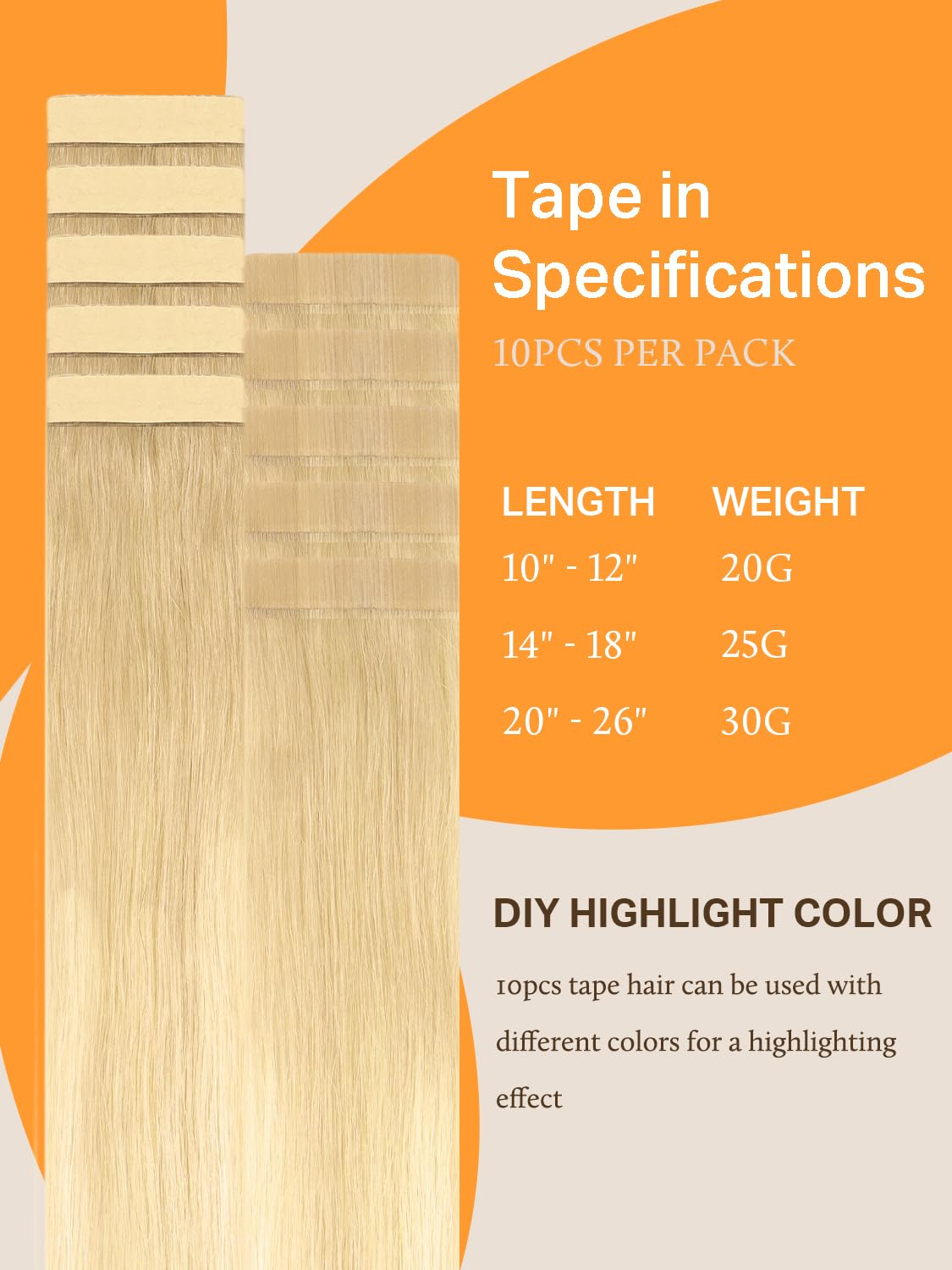 Close-up of DOORES Tape in Hair Extensions showing transparent tape