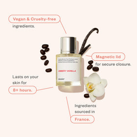 Close-up of Dossier Eau de Parfum bottle with label
