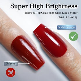 Close-up of Double Rhythm 15ML clear base coat bottle