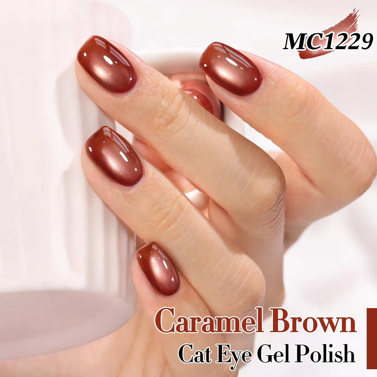 Close-up of Double Rhythm Cat Eye Gel Nail Polish bottle with cap