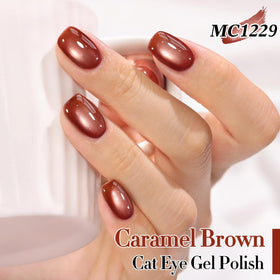 Close-up of Double Rhythm Cat Eye Gel Nail Polish bottle with cap