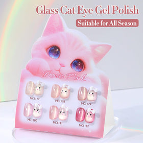Close-up of Double Rhythm Cat Eye Gel Polish application