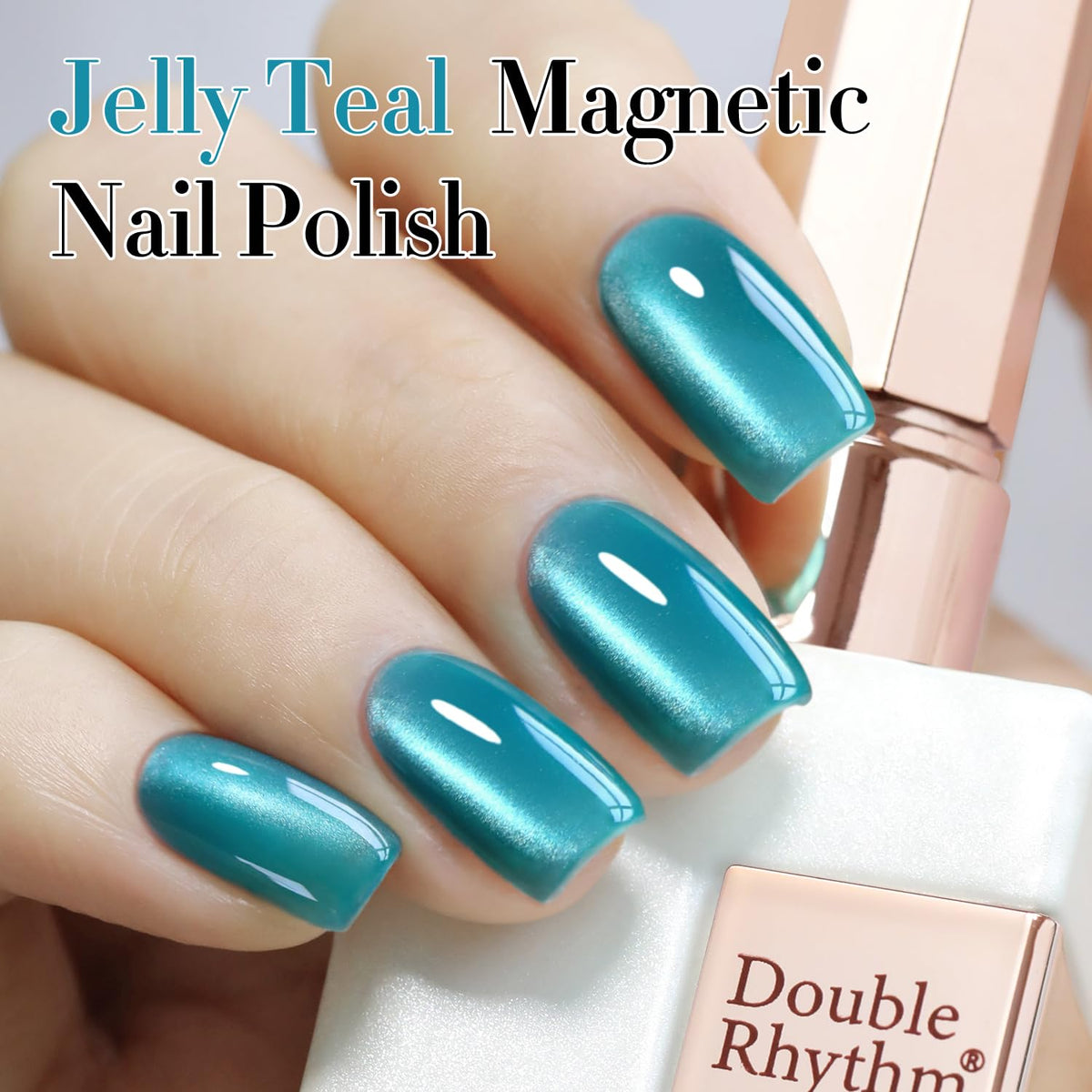 Close-up of Double Rhythm Cat Eye Gel Polish bottle