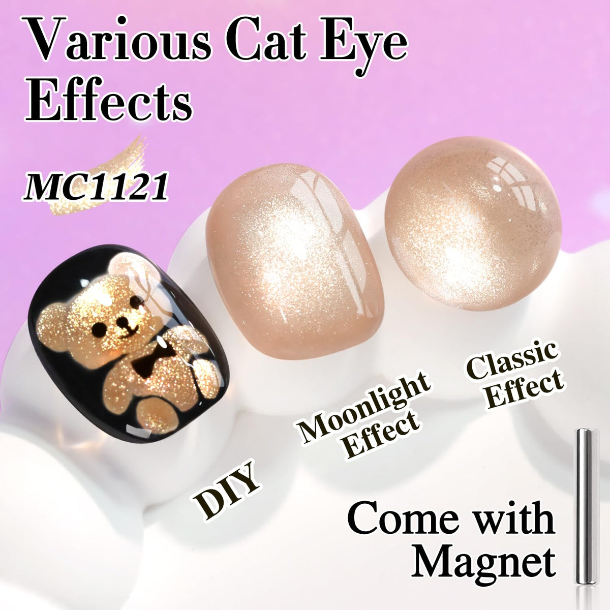 Close-up of Double Rhythm Cat Eye Gel Polish bottle