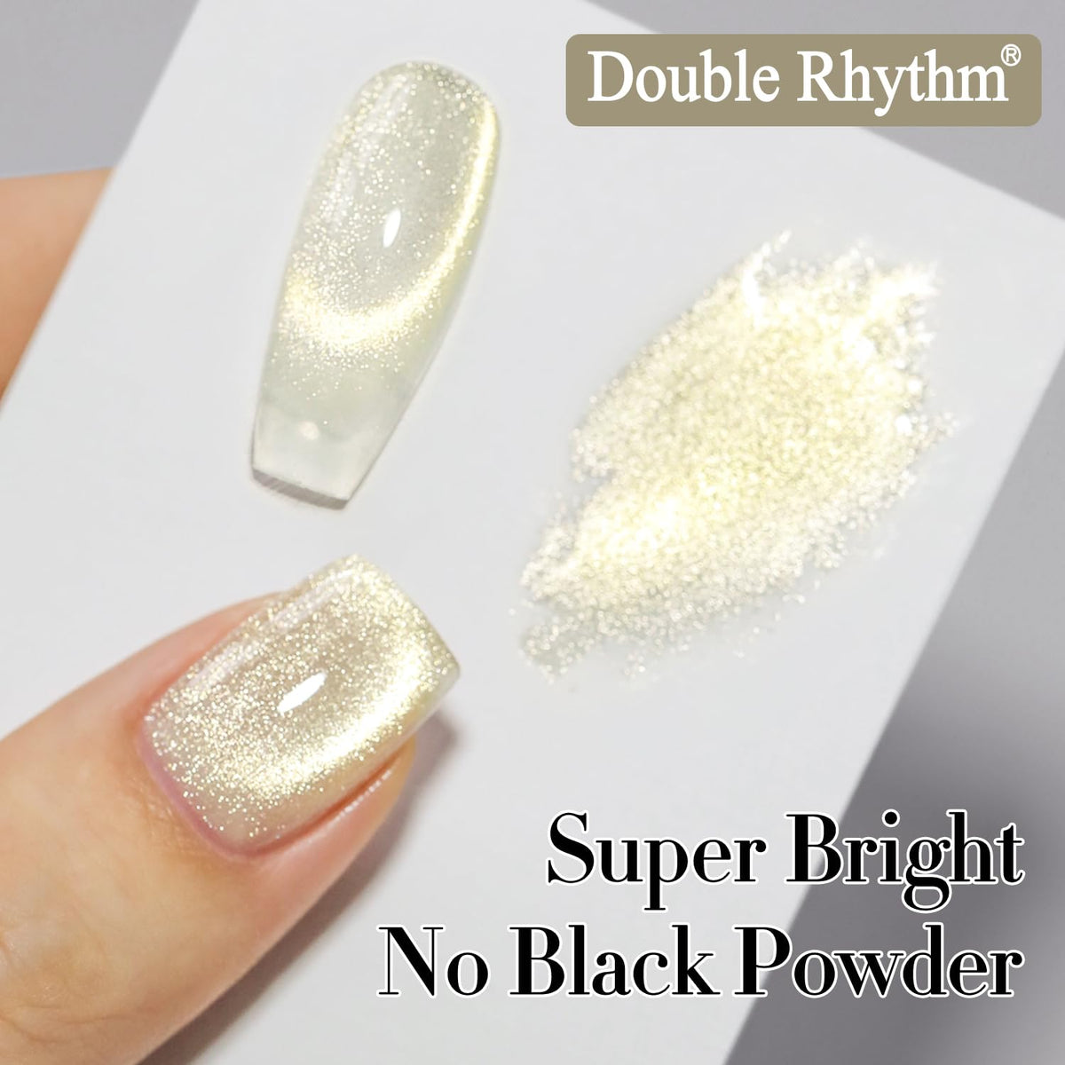 Close-up of Double Rhythm Cat Eye Gel Polish bottle and brush