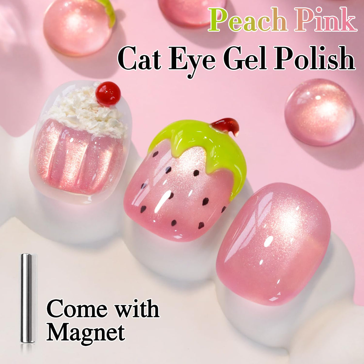 Close-up of Double Rhythm Cat Eye Gel Polish bottle with cap