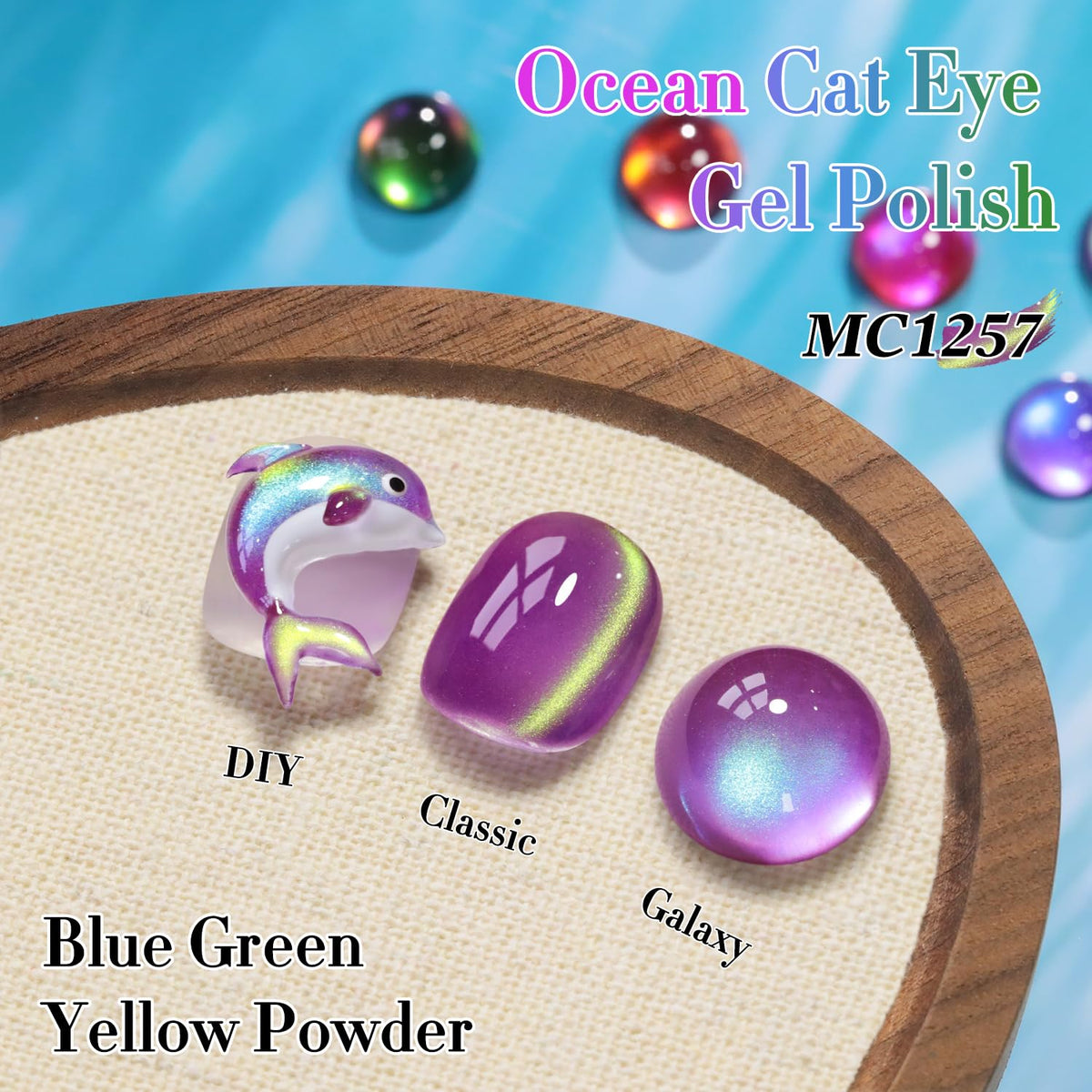 Close-up of Double Rhythm Cat Eye Gel Polish bottle with magnet