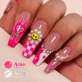 Close-up of Double Rhythm Cherry Rose Gel Polish bottle