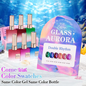 Close-up of Double Rhythm Gel Nail Polish bottles