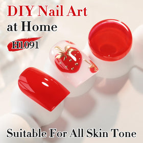 Close-up of Double Rhythm Gel Polish 15ml Red-H1091 showing texture