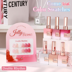 Close-up of Double Rhythm Gel Polish bottle with milky white shade