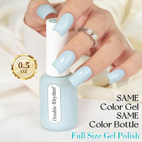 Close-up of Double Rhythm Gel Polish Creamy Blue H1778 texture