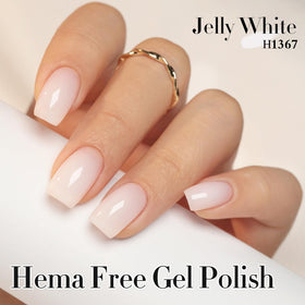 Close-up of Double Rhythm Gel Polish Milky White texture