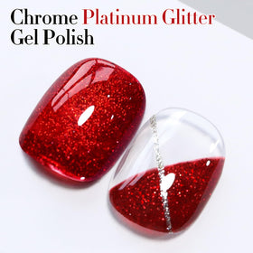 Close-up of Double Rhythm Glitter Gel Polish bottle